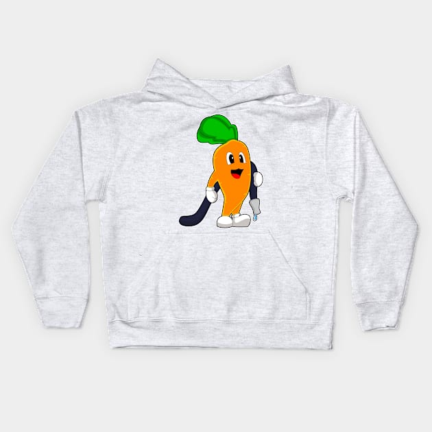 Carrot Firefighter Fire hose Kids Hoodie by Markus Schnabel